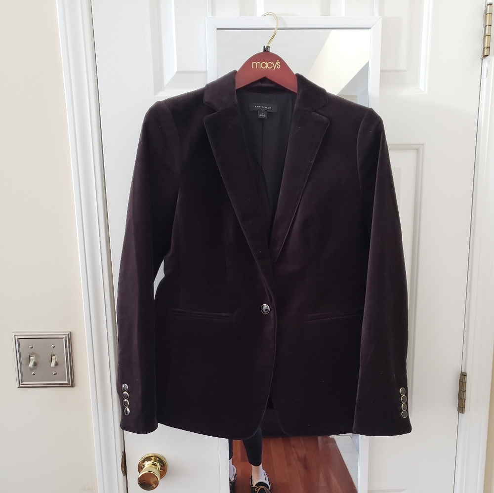 Ann Taylor Black Velvet Blazer
